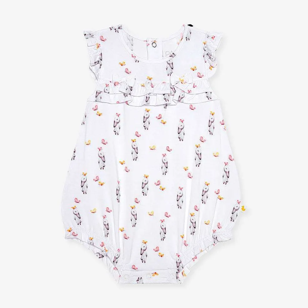 Posh Peanut Cap Sleeve Ruffled Bubble Romper Store