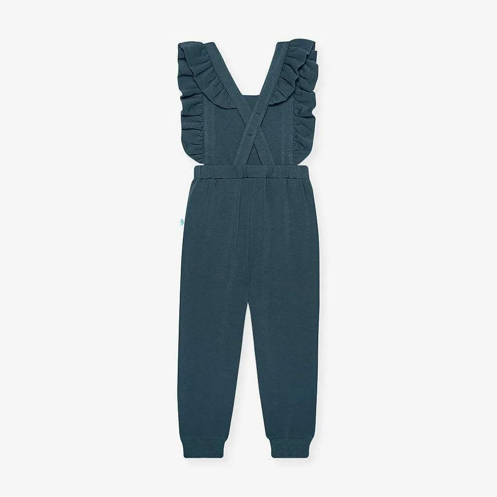 Posh Peanut Fleece Ruffled Overalls Cheap