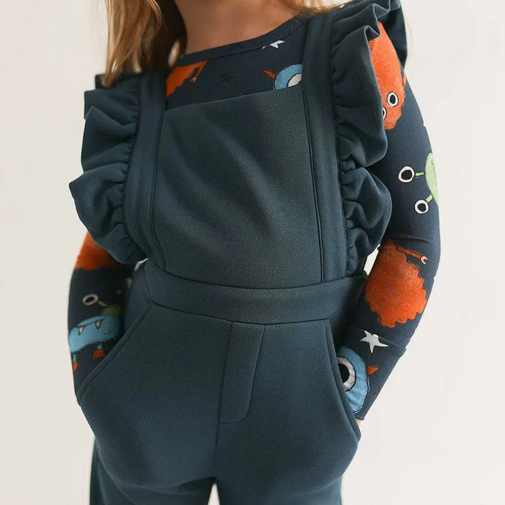 Posh Peanut Fleece Ruffled Overalls Cheap