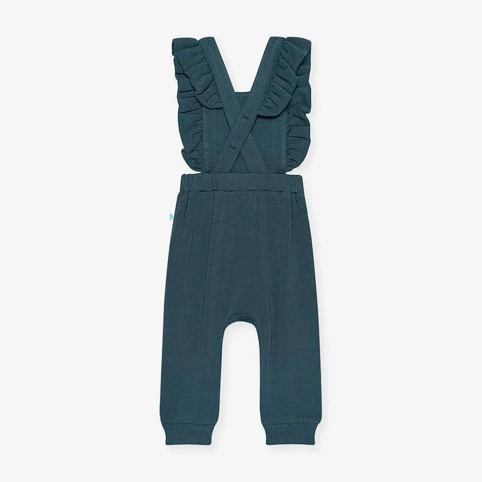 Posh Peanut Fleece Ruffled Overalls Cheap