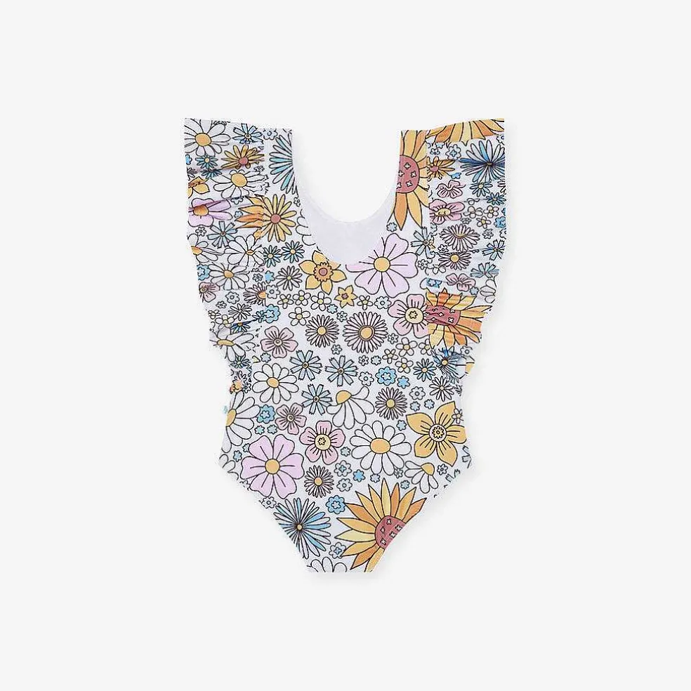 Posh Peanut Flutter Sleeve One Piece Swimsuit Discount