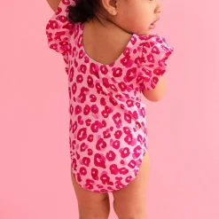 Posh Peanut Flutter Sleeve One Piece Swimsuit Cheap
