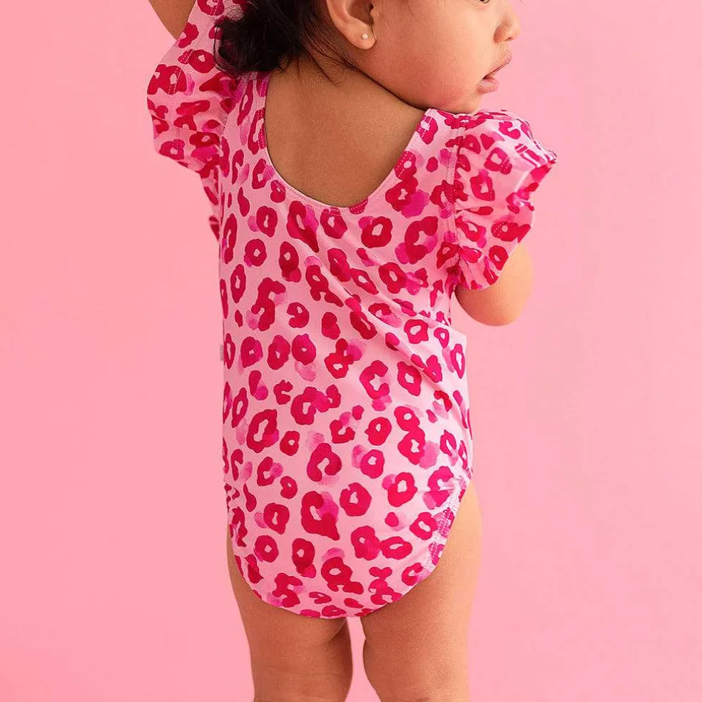 Posh Peanut Flutter Sleeve One Piece Swimsuit Cheap