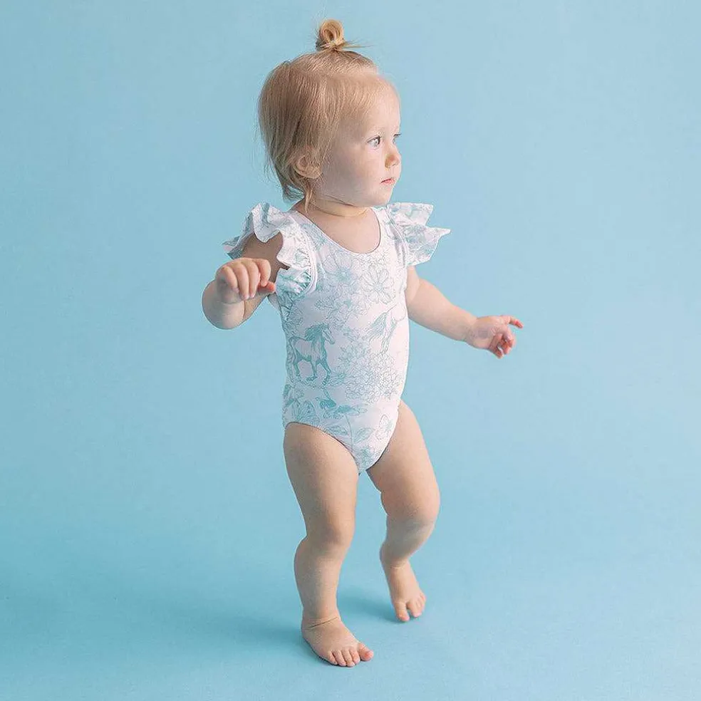 Posh Peanut Flutter Sleeve One Piece Swimsuit Clearance