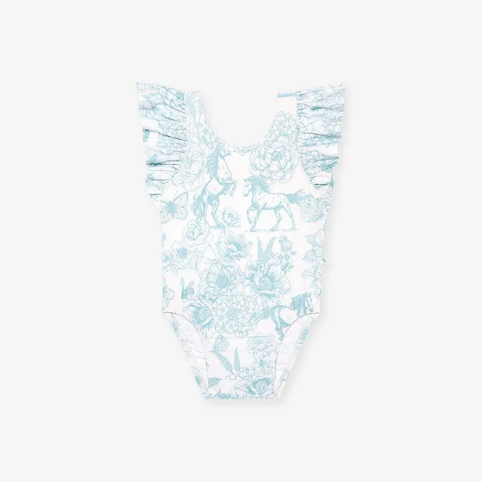 Posh Peanut Flutter Sleeve One Piece Swimsuit Clearance