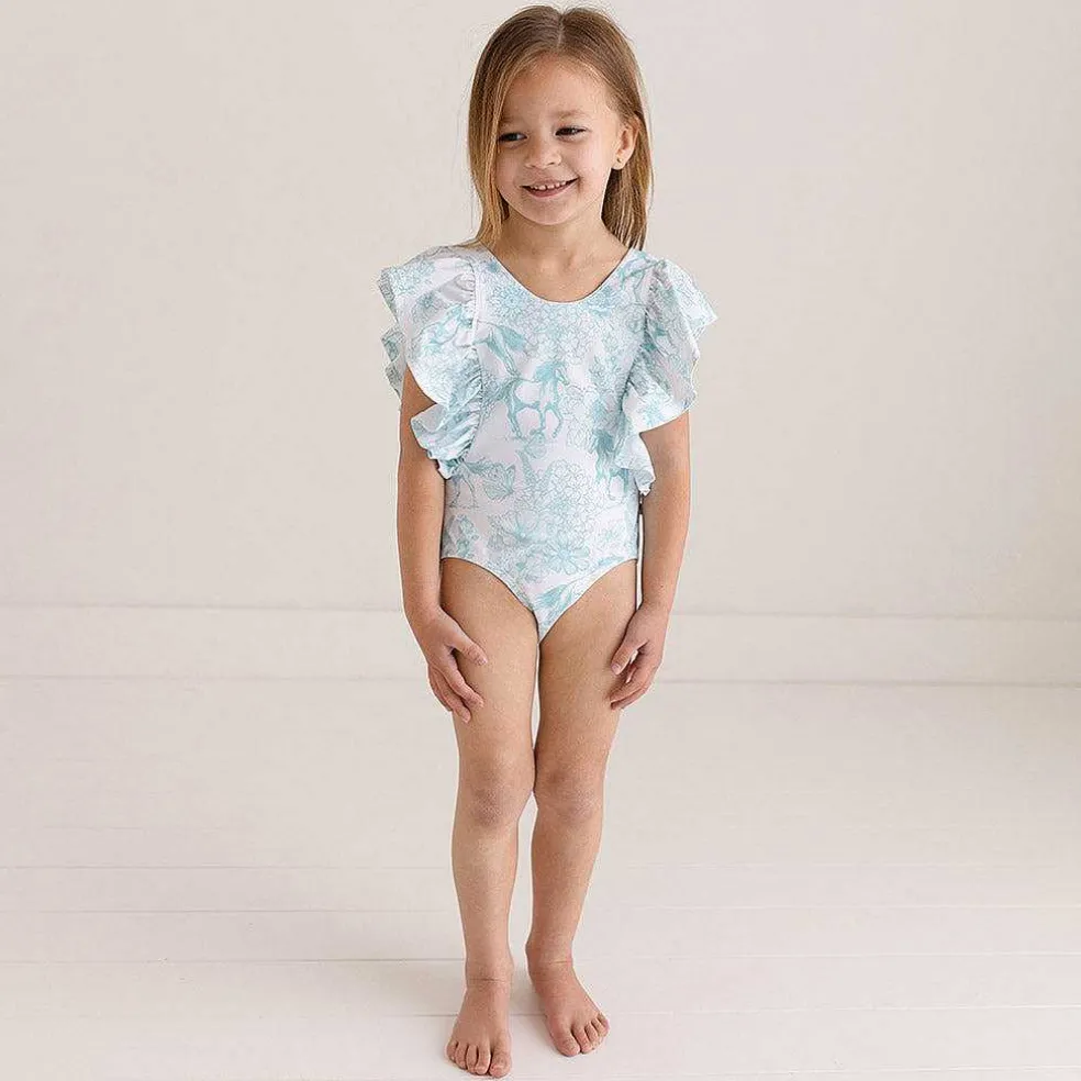 Posh Peanut Flutter Sleeve One Piece Swimsuit Clearance