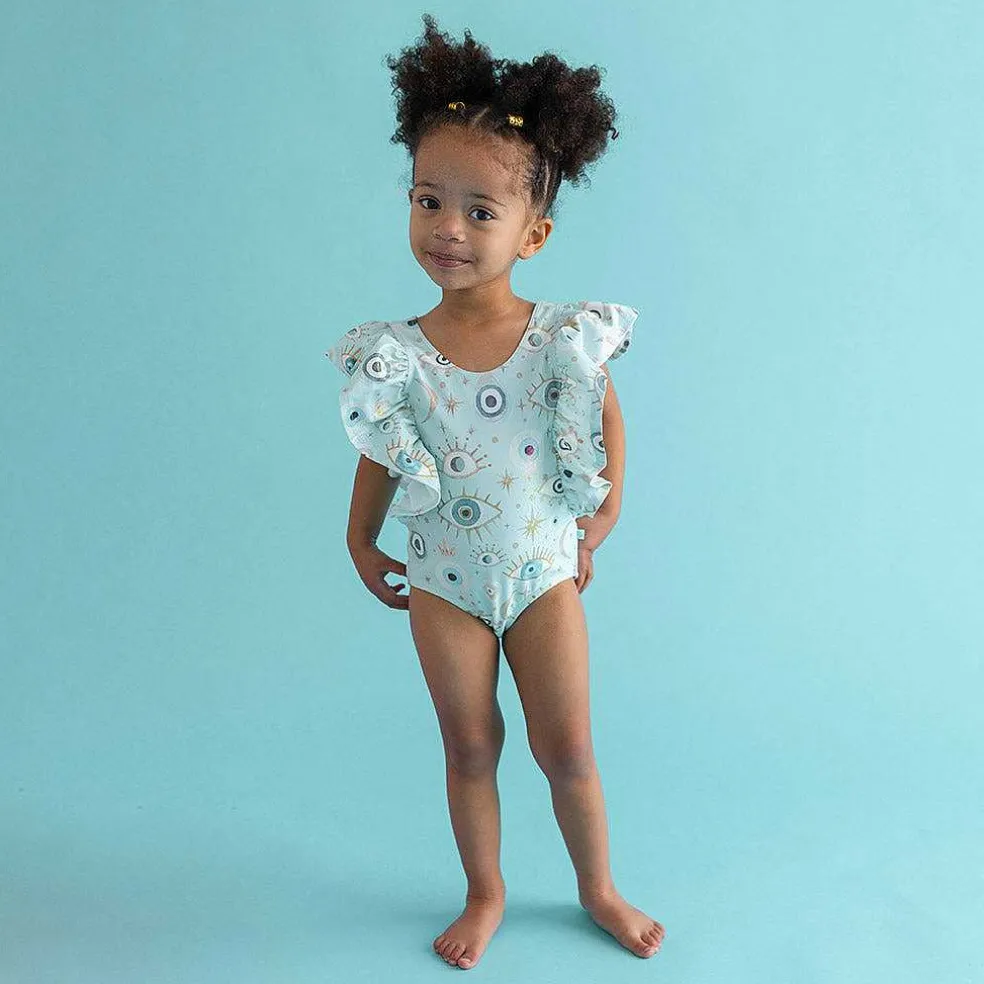 Posh Peanut Flutter Sleeve One Piece Swimsuit Cheap