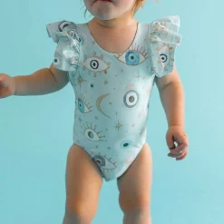 Posh Peanut Flutter Sleeve One Piece Swimsuit Cheap