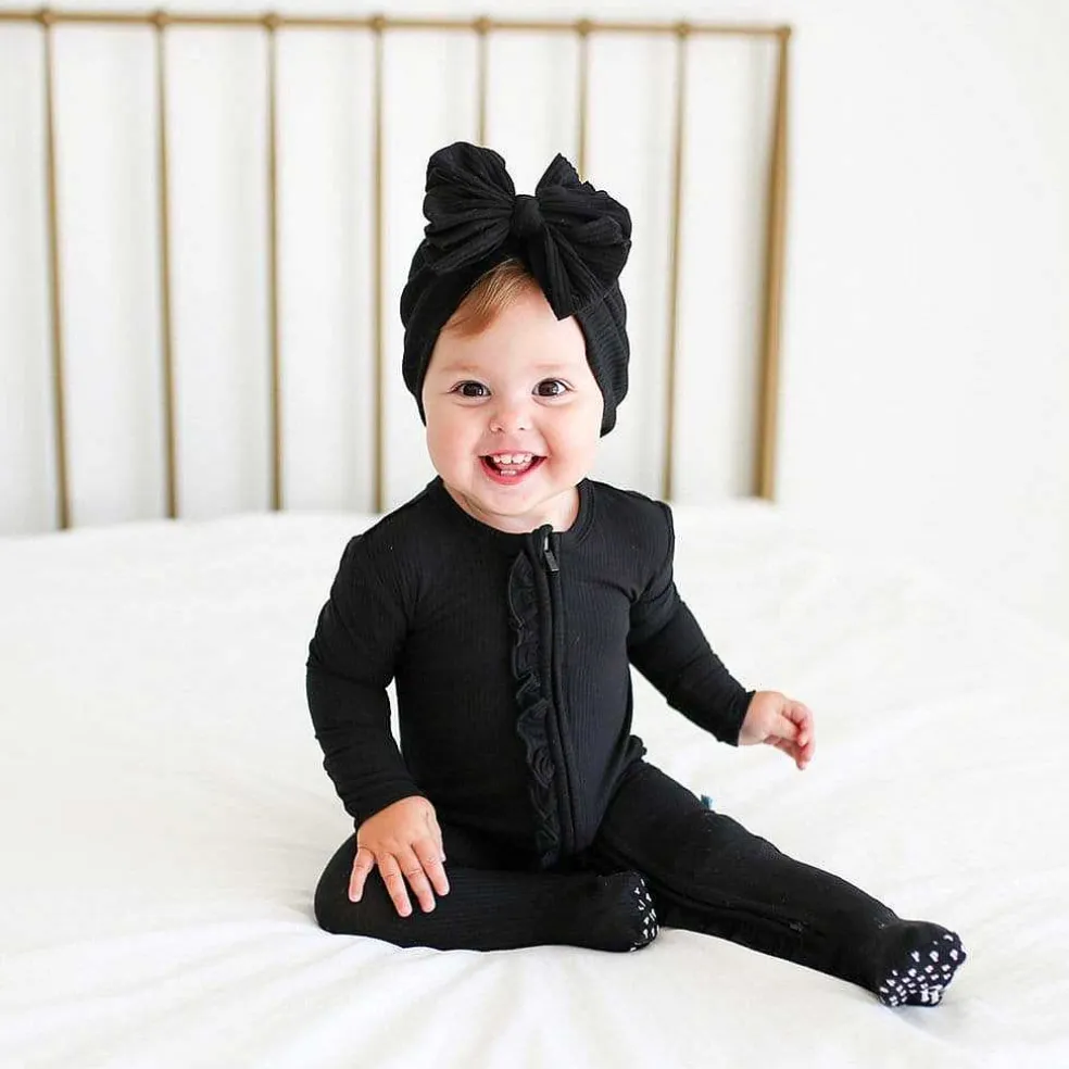 Posh Peanut Footie Ruffled Zippered One Piece Fashion
