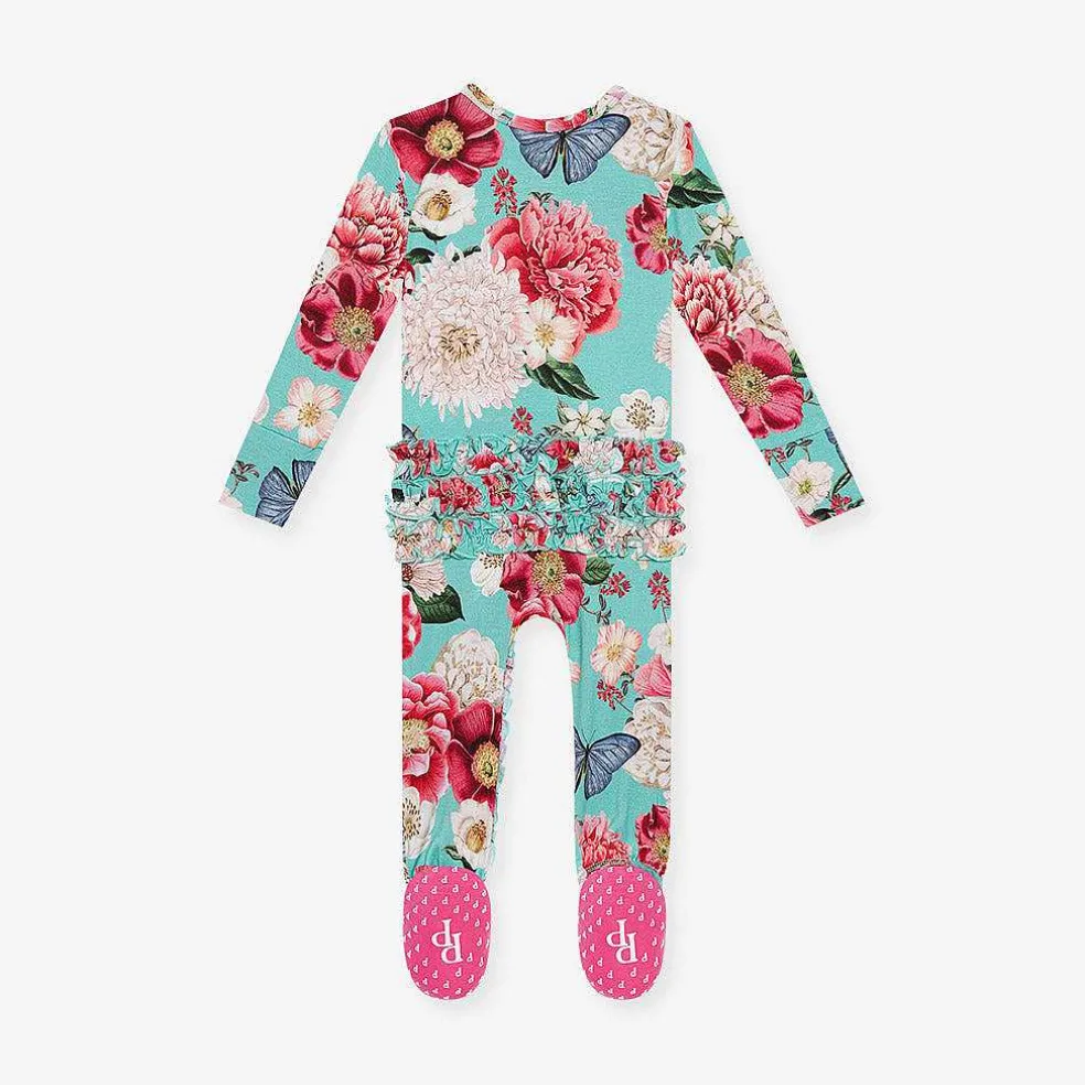 Posh Peanut Footie Ruffled Zippered One Piece Fashion