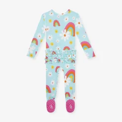 Posh Peanut Footie Ruffled Zippered One Piece New