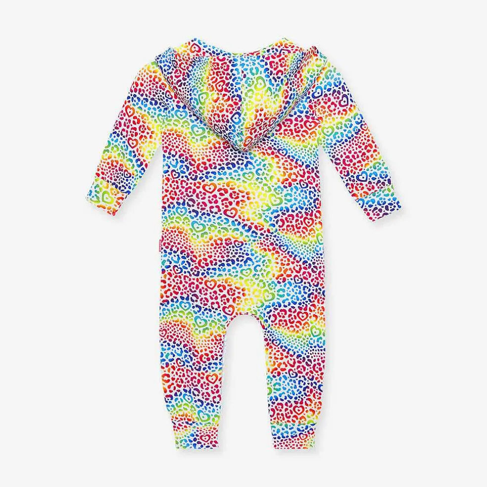 Posh Peanut French Terry Hooded Ruffle Romper Online