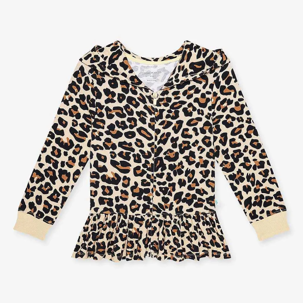 Posh Peanut French Terry Long Sleeve Ruffled Zippered Hoodie Cheap