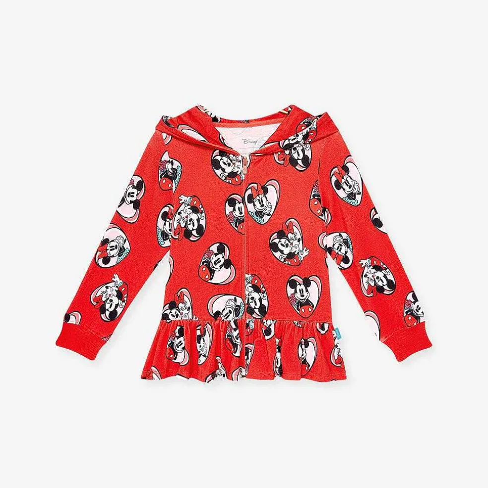 Posh Peanut French Terry Long Sleeve Ruffled Zippered Hoodie Sale
