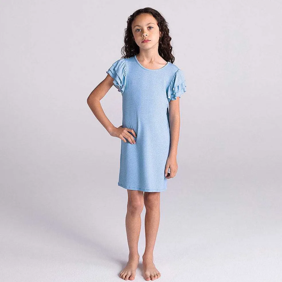 Posh Peanut French Terry Ruffled Dress Outlet