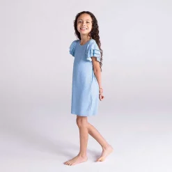 Posh Peanut French Terry Ruffled Dress Outlet