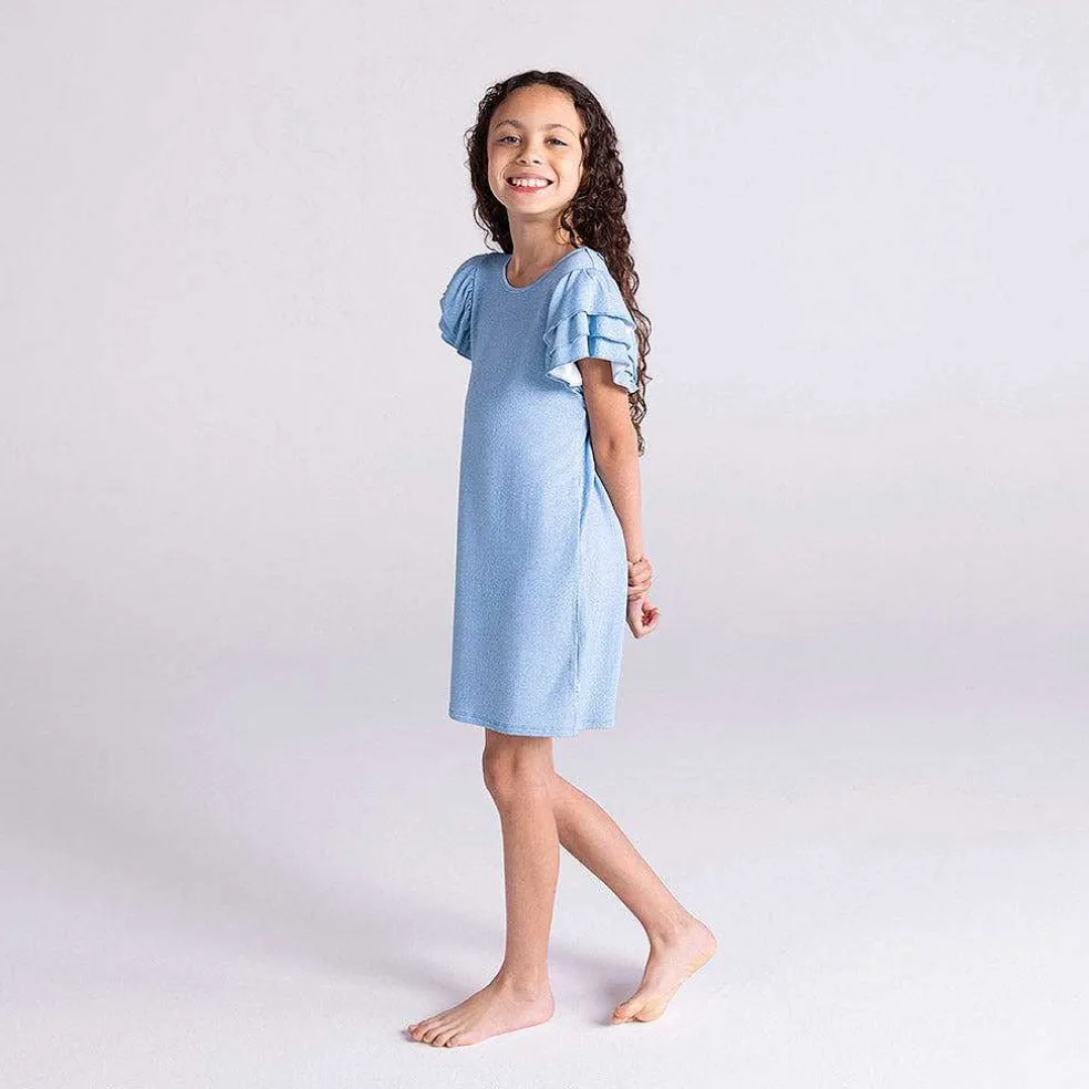 Posh Peanut French Terry Ruffled Dress Outlet
