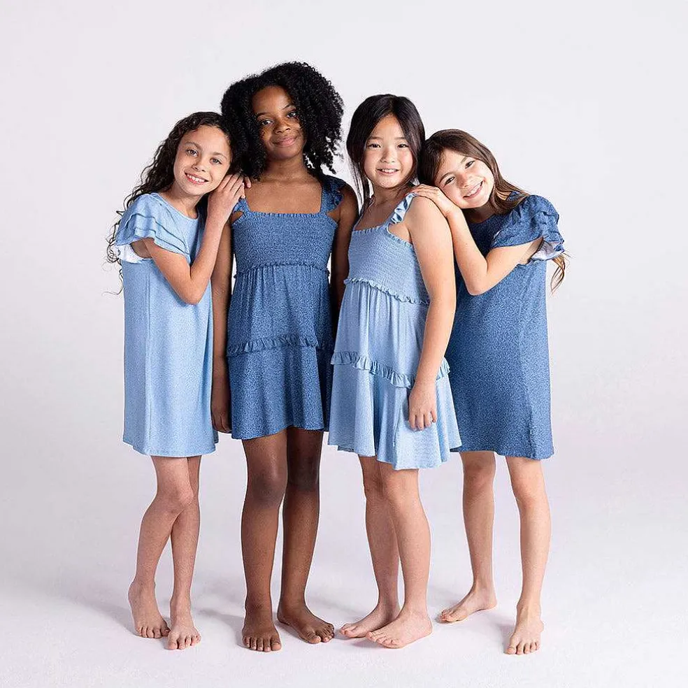 Posh Peanut French Terry Ruffled Dress Outlet