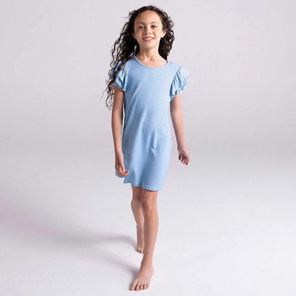 Posh Peanut French Terry Ruffled Dress Outlet