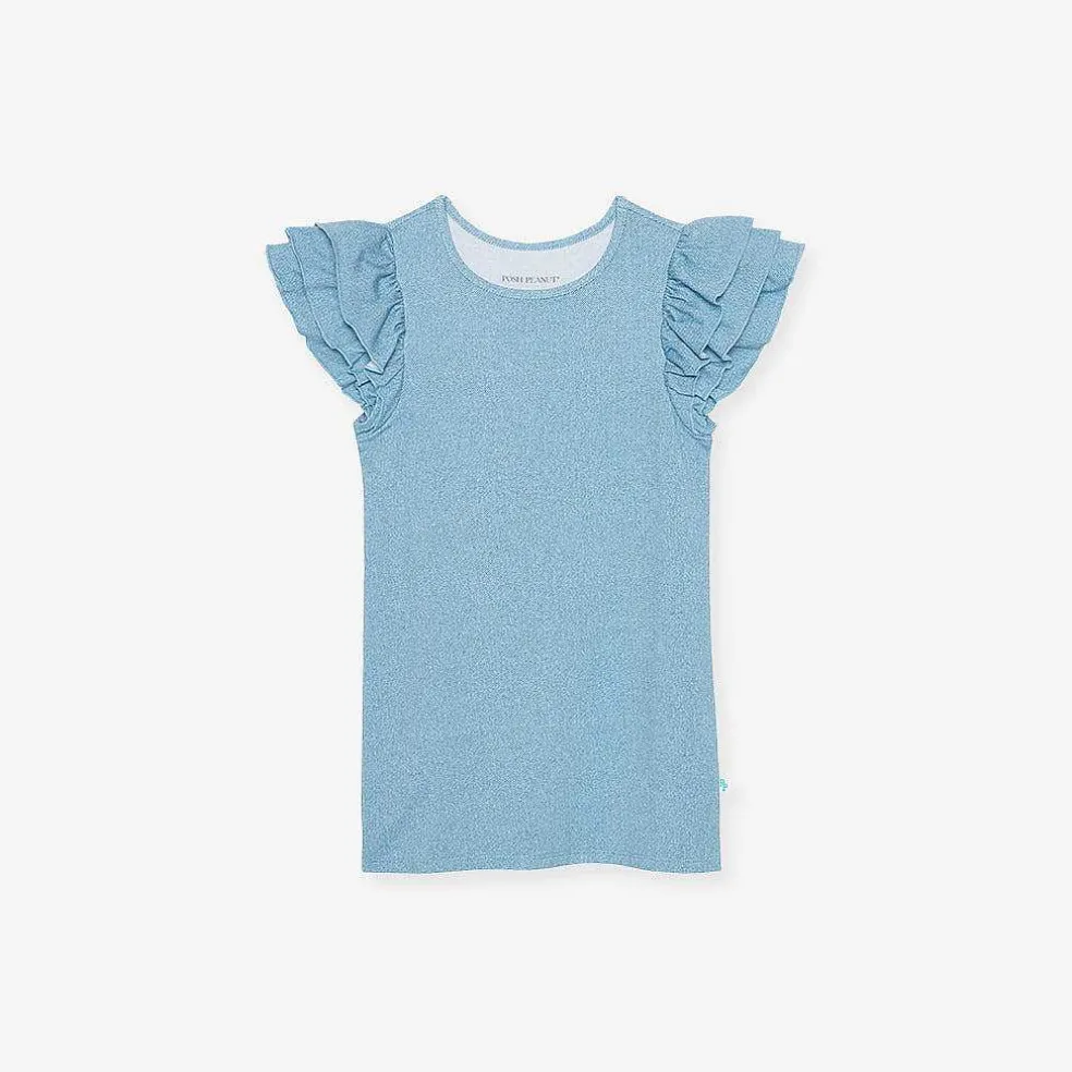 Posh Peanut French Terry Ruffled Dress Outlet