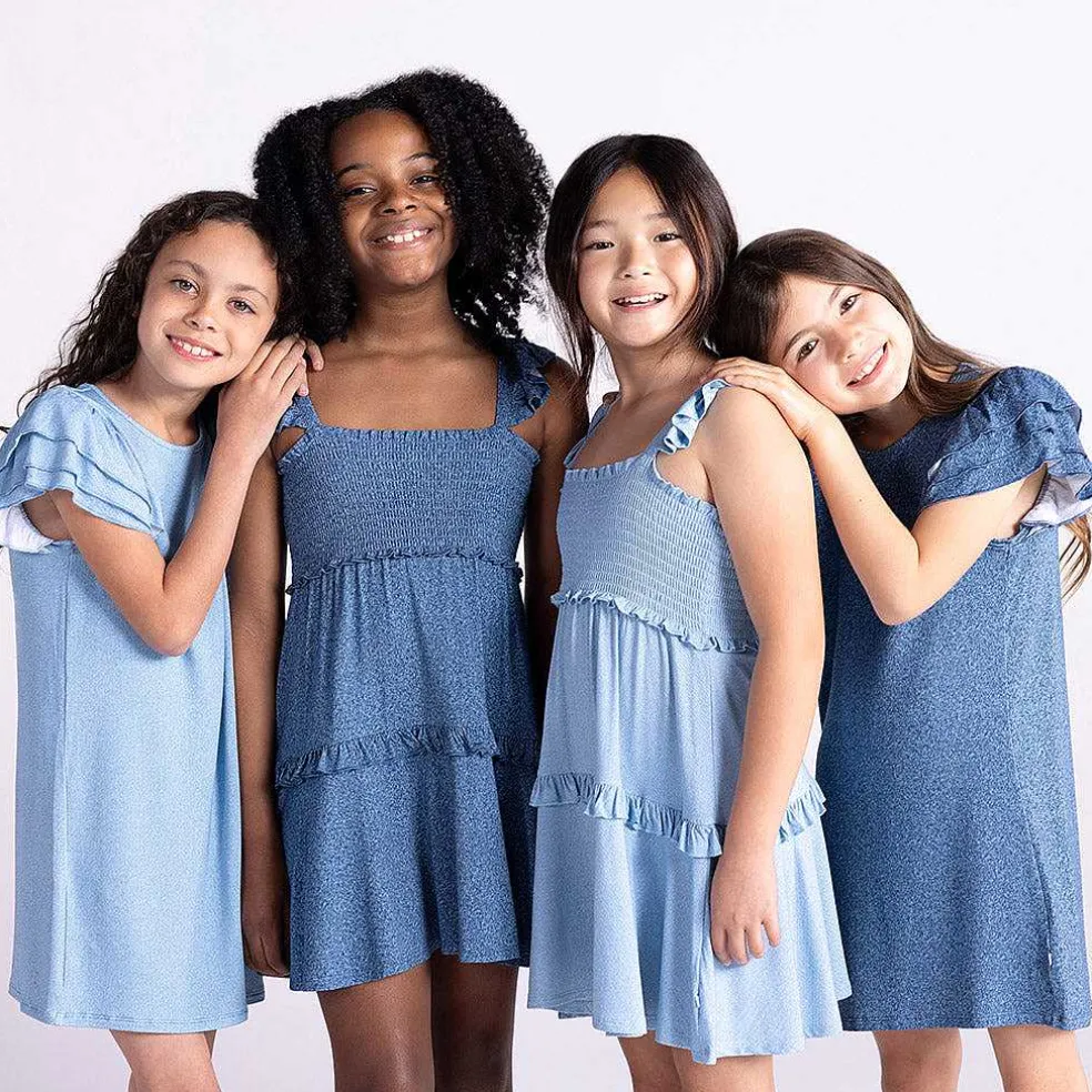 Posh Peanut French Terry Ruffled Dress Online