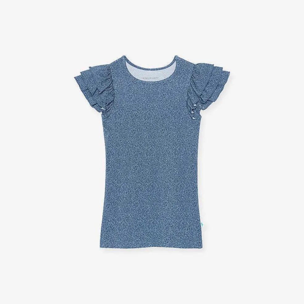 Posh Peanut French Terry Ruffled Dress Online