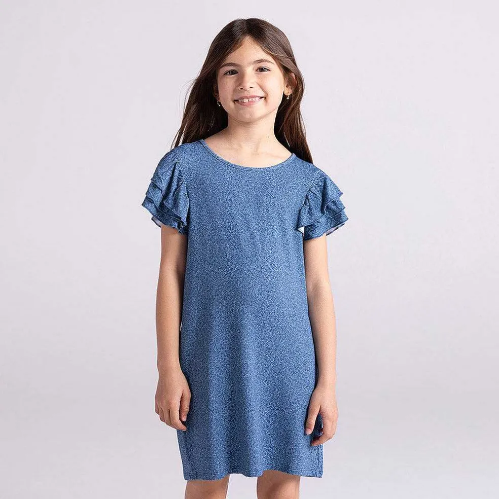 Posh Peanut French Terry Ruffled Dress Online