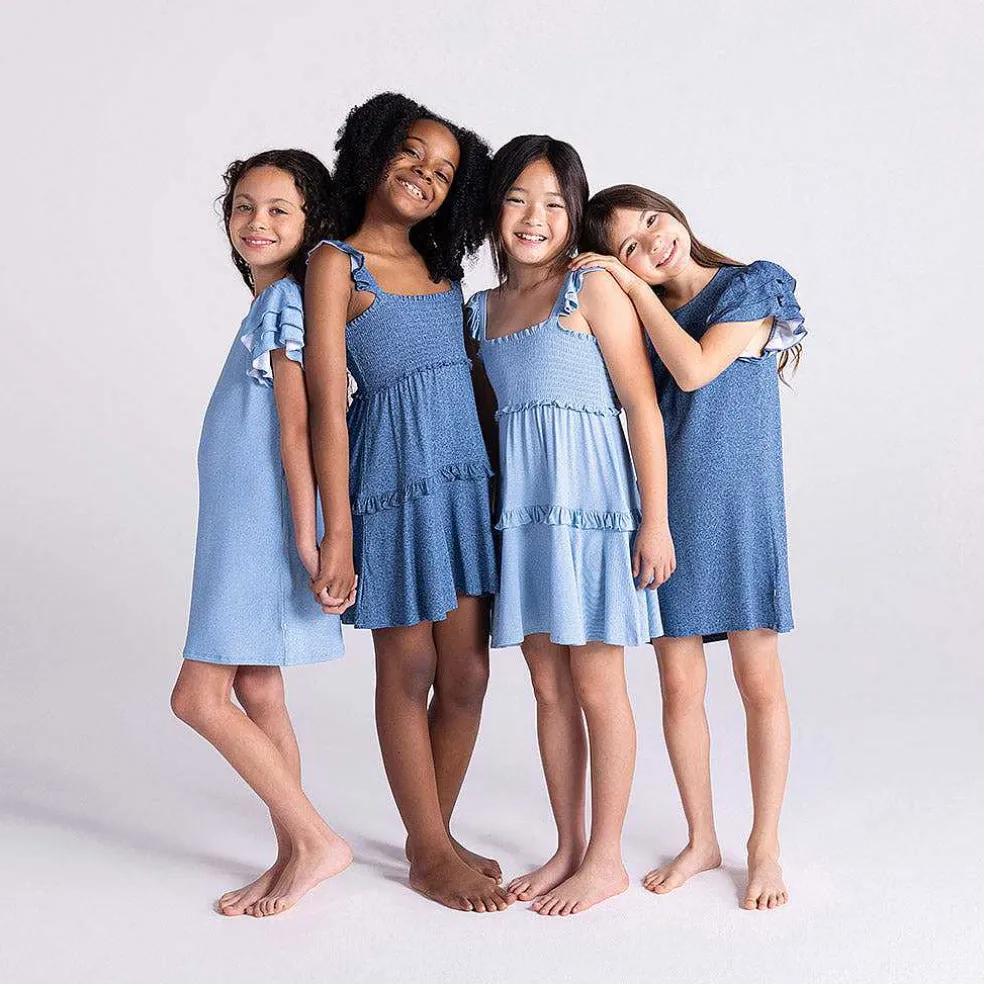 Posh Peanut French Terry Ruffled Dress Online