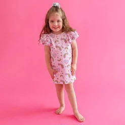 Posh Peanut French Terry Ruffled Dress Best Sale