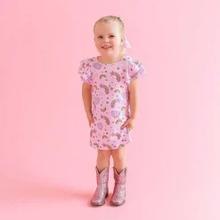 Posh Peanut French Terry Ruffled Dress Best Sale
