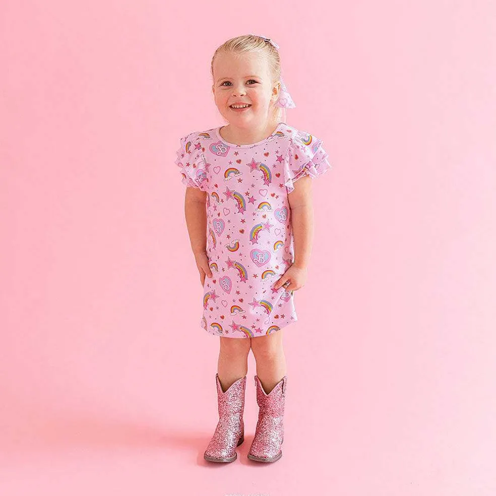 Posh Peanut French Terry Ruffled Dress Best Sale