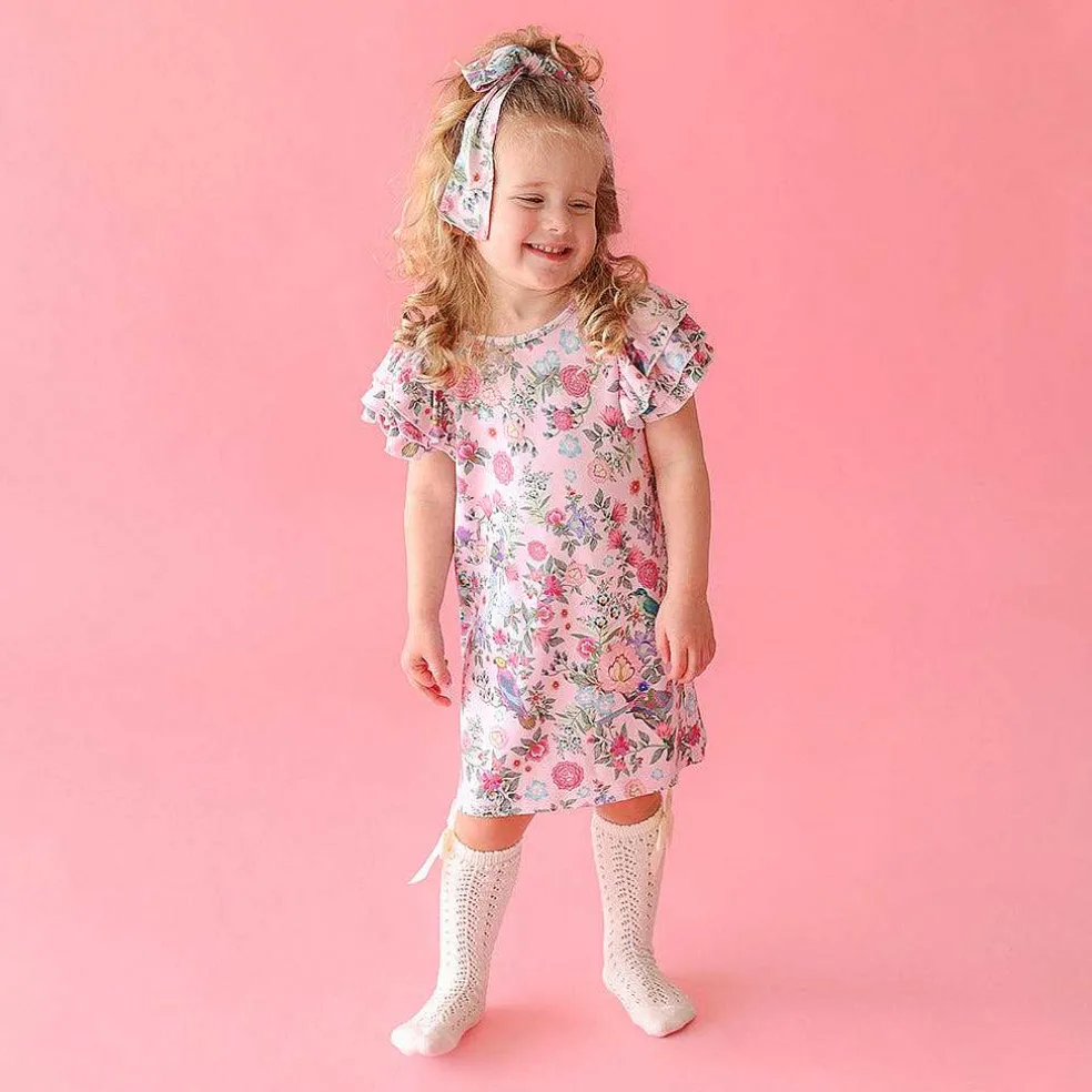Posh Peanut French Terry Ruffled Dress Sale