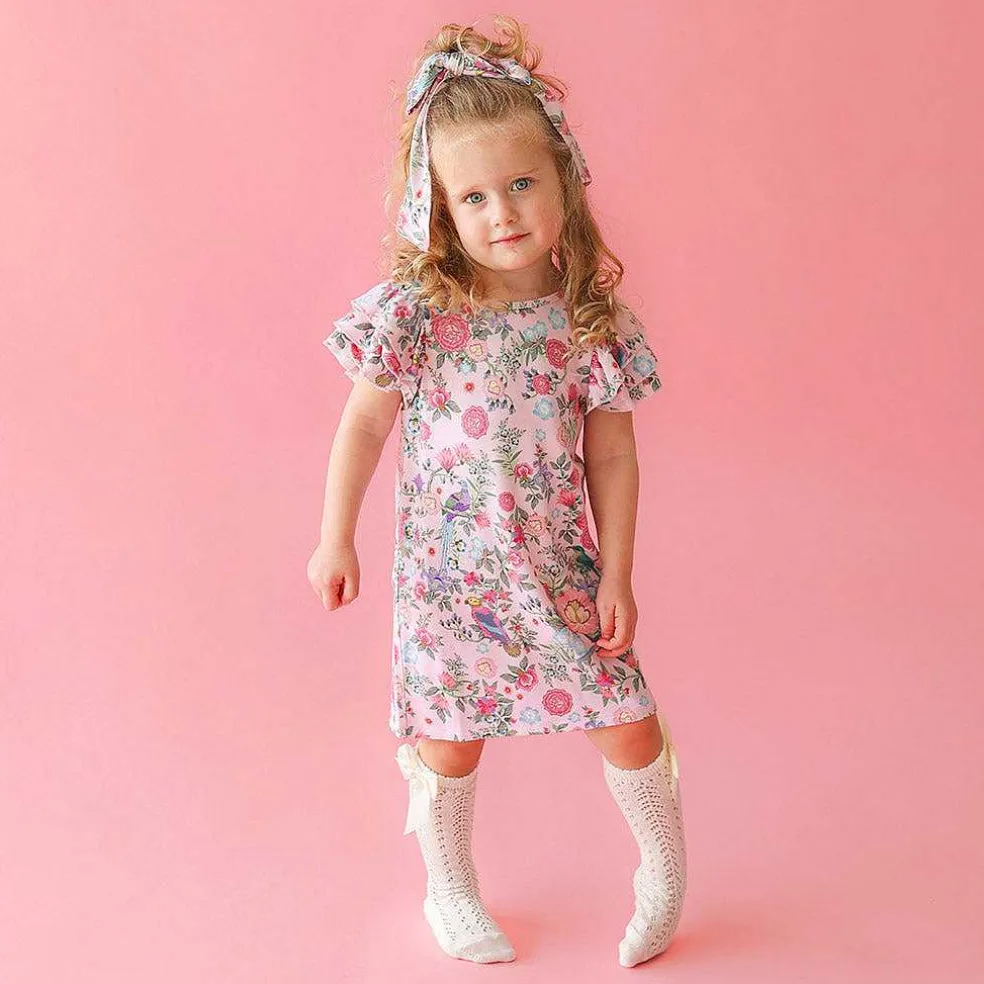 Posh Peanut French Terry Ruffled Dress Sale