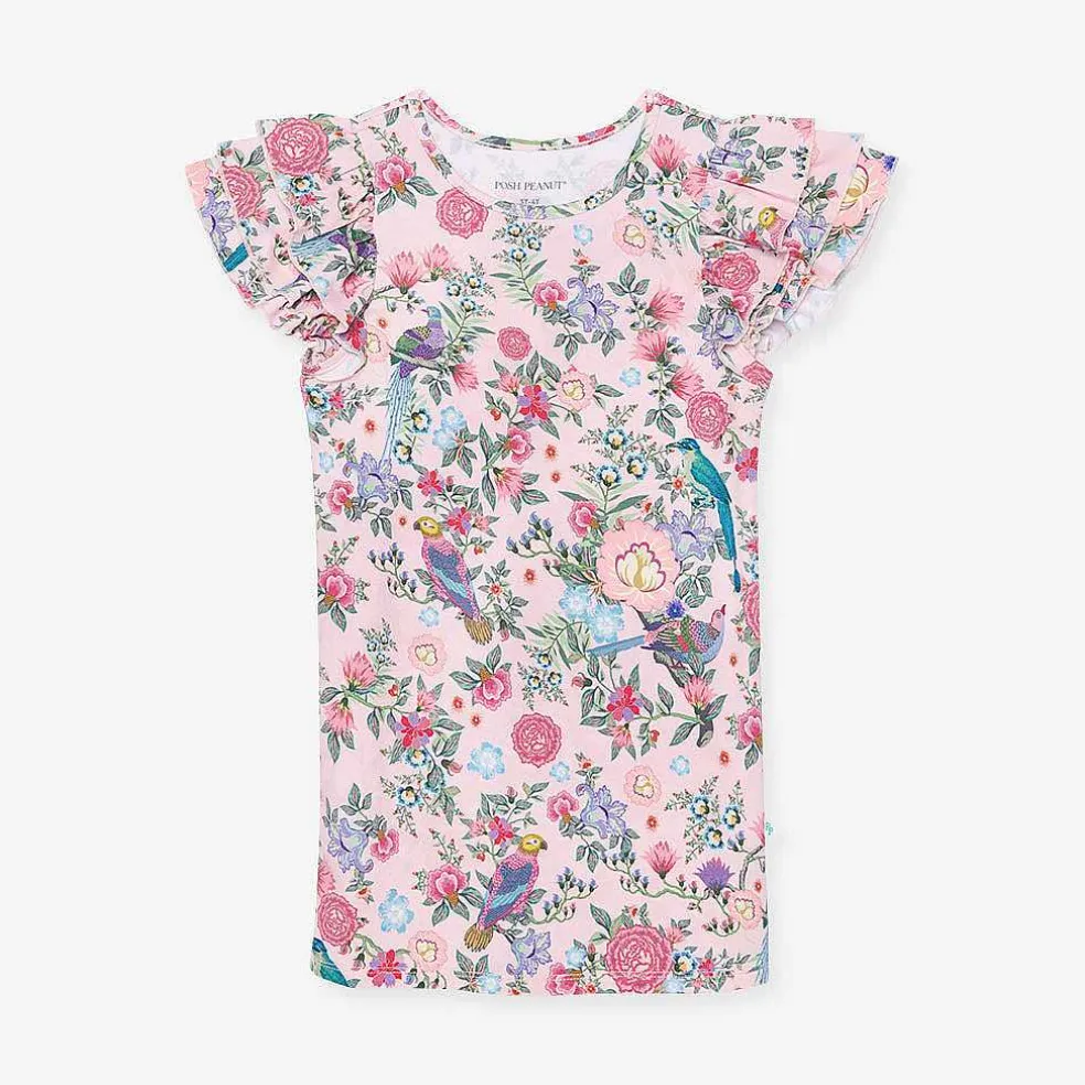 Posh Peanut French Terry Ruffled Dress Sale