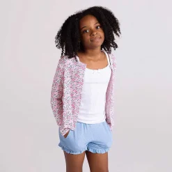Posh Peanut French Terry Ruffled Shorts Clearance