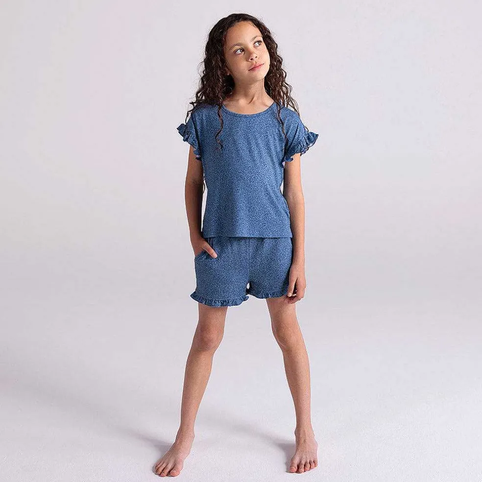 Posh Peanut French Terry Ruffled Shorts Shop
