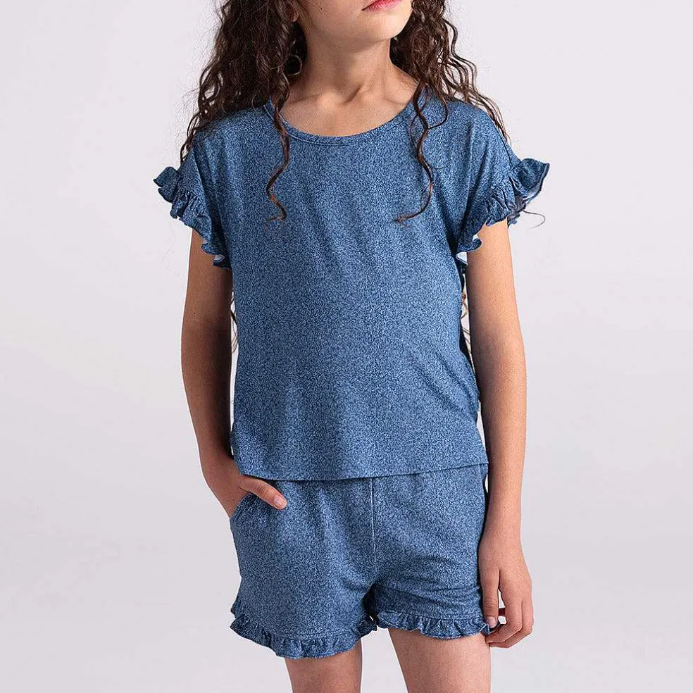 Posh Peanut French Terry Ruffled Shorts Shop