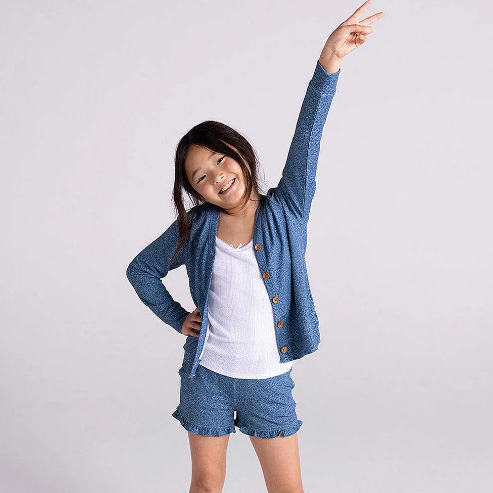 Posh Peanut French Terry Ruffled Shorts Shop