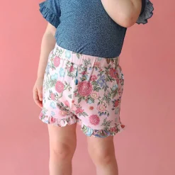 Posh Peanut French Terry Ruffled Shorts Outlet
