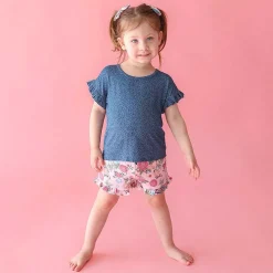 Posh Peanut French Terry Ruffled Shorts Outlet
