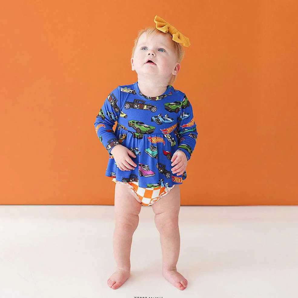Posh Peanut Long Sleeve Peplum Ruffled Bummie Set Cheap