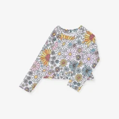 Posh Peanut Long Sleeve Rash Guard Ruffled Bummie Set Flash Sale