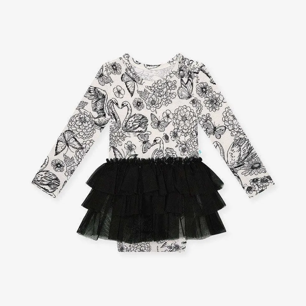 Posh Peanut Long Sleeve Tulle Skirt Bodysuit Online