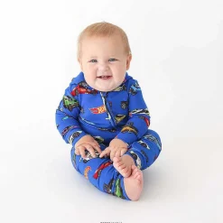 Posh Peanut Long Sleeve Zippered Hooded Romper Clearance