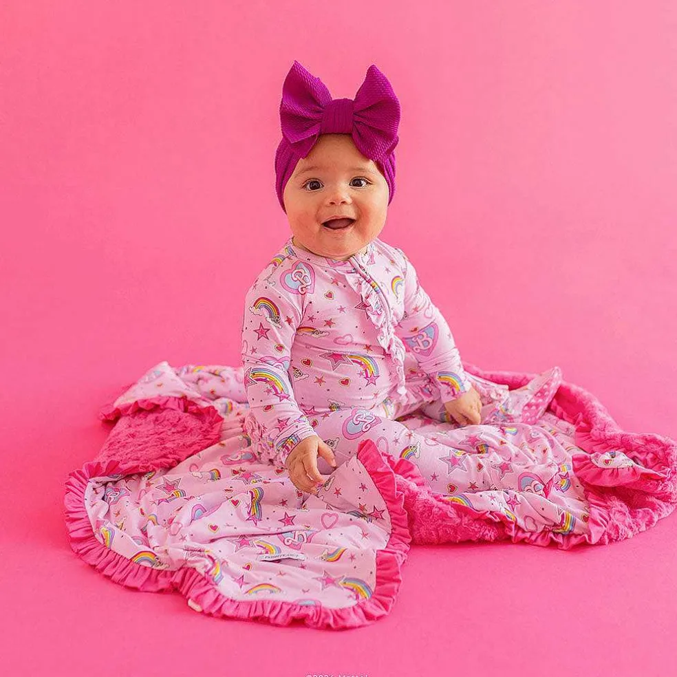 Posh Peanut Minky Ruffled Luxette Patoo® Blanket New