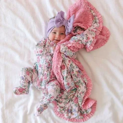Posh Peanut Minky Ruffled Luxette Patoo® Blanket Clearance