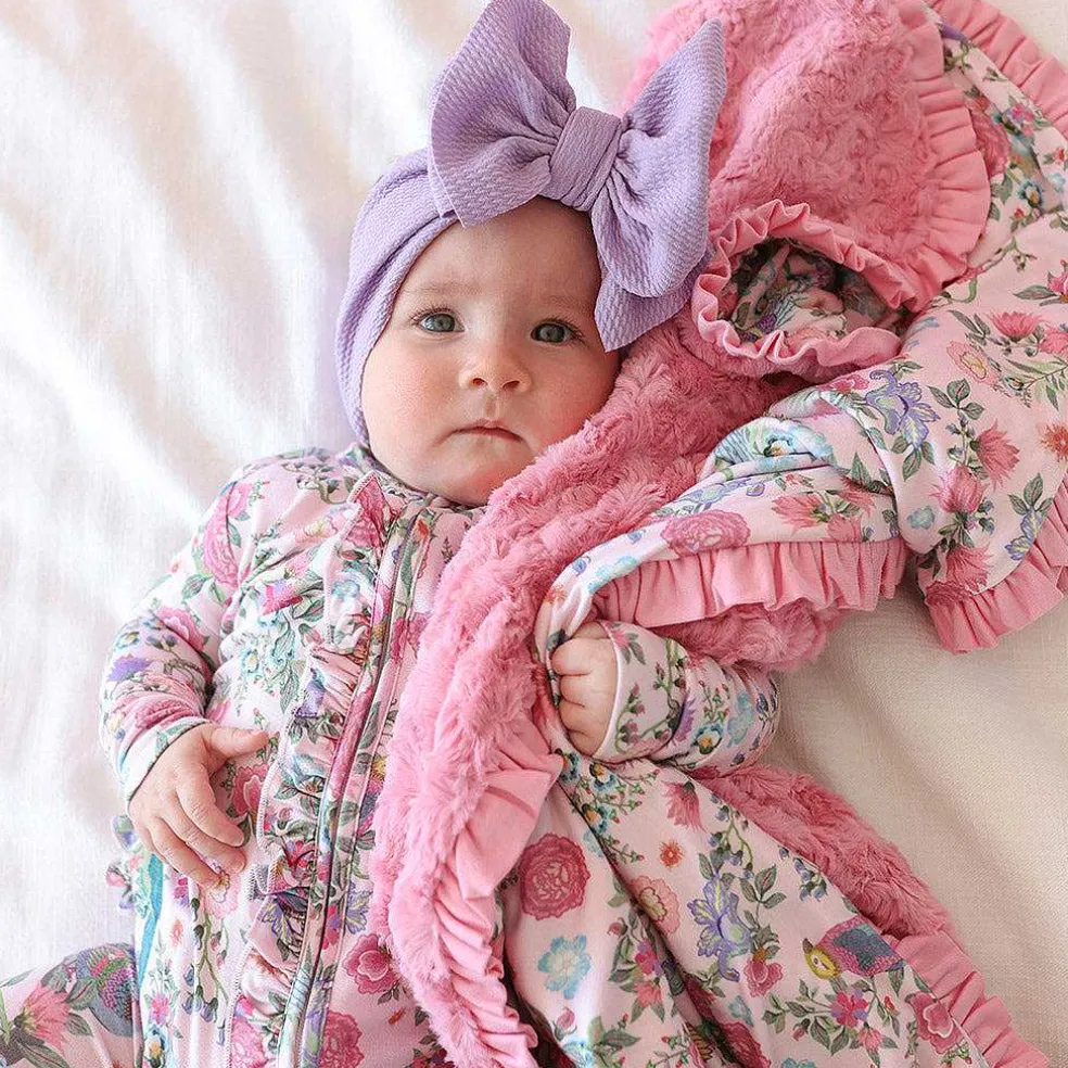 Posh Peanut Minky Ruffled Luxette Patoo® Blanket Clearance