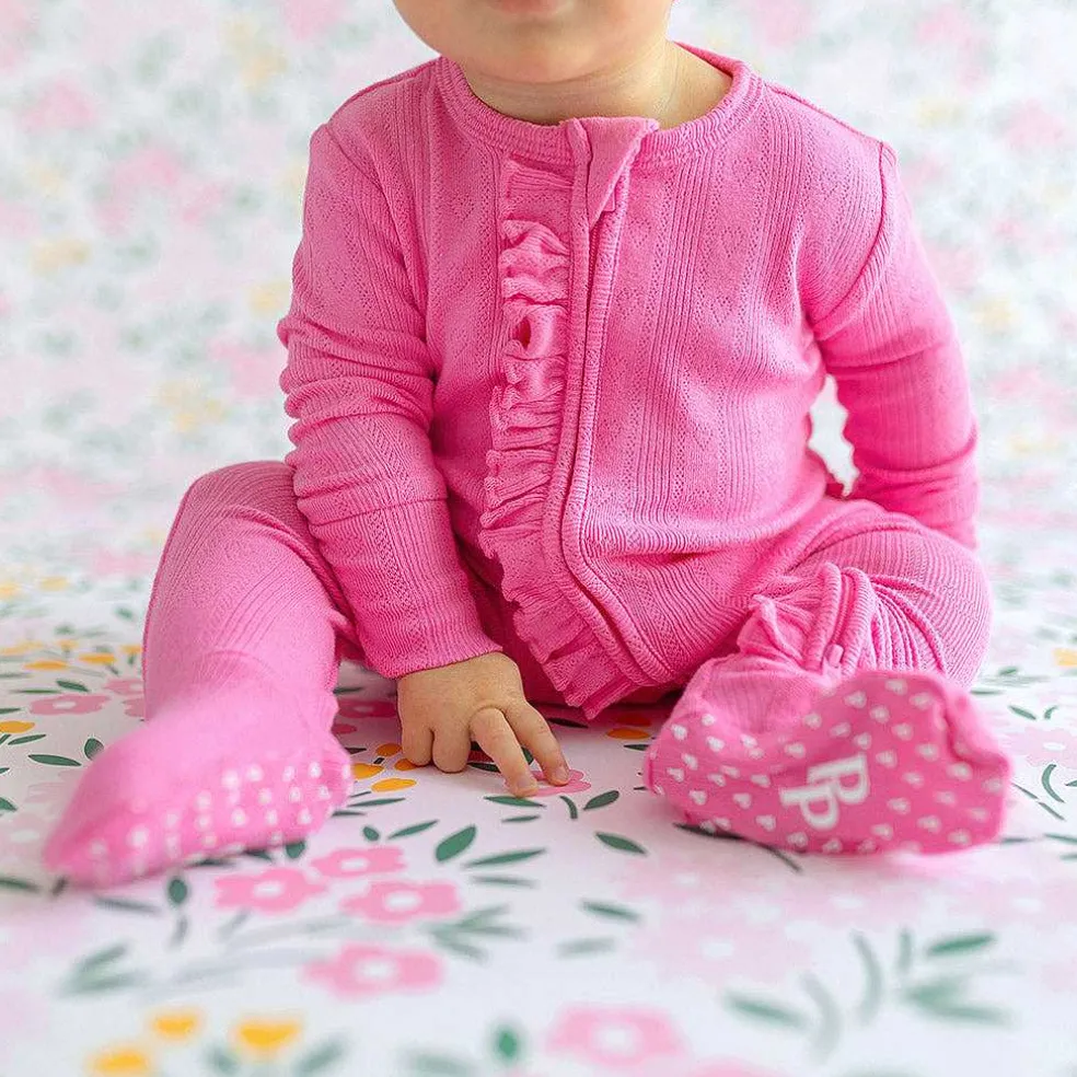 Posh Peanut Pointelle Footie Ruffled Zippered One Piece Outlet