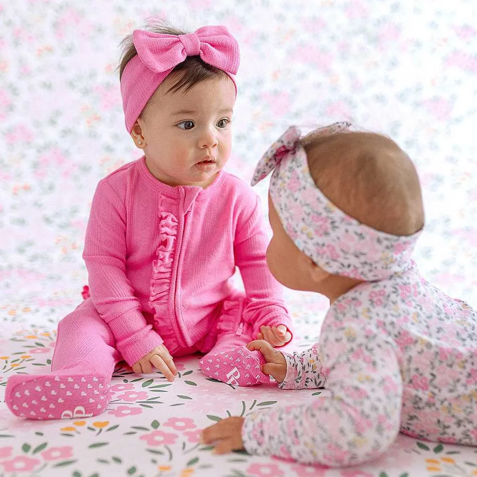 Posh Peanut Pointelle Footie Ruffled Zippered One Piece Outlet