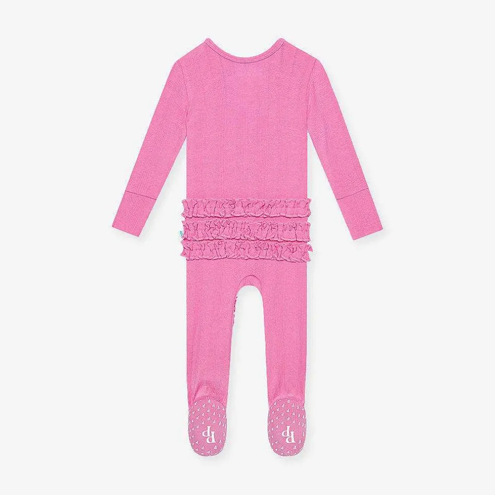 Posh Peanut Pointelle Footie Ruffled Zippered One Piece Outlet